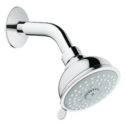 Верхний душ Grohe New Tempesta Rustic 100 и душевой кронштейн, четыре вида струй