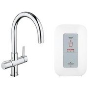 Смеситель для кухонной мойки Grohe Red Duo 30083000 и бойлер single (4 литра) хром
