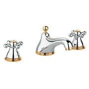 Смеситель для раковины Grohe Sinfonia на 3 отверстия вынос 139 мм хром/золото