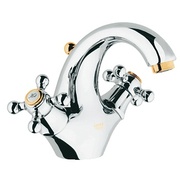 Смеситель для раковины Grohe Sinfonia на 1 отверстие вынос 130 мм хром/золото