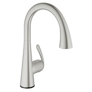 Сенсорный смеситель для мойки Grohe Zedra Touch однорычажный индикация заряда батарейки суперсталь