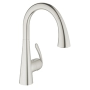 Смеситель для кухонной мойки Grohe Zedra однорычажный профессиональная выдвижная лейка нержавеющая сталь