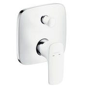 Смеситель для ванны Hansgrohe PuraVida душа с переключателем монокомандный с обратным клапаном, внешняя часть, белый/хром