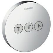 Внешняя часть встроенного термостата Hansgrohe ShowerSelect S Highflow 15745000 для душа переключение на 3 потребителя воды 15745000