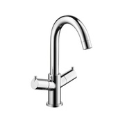 Смеситель для раковины Hansgrohe Talis S2 двуручный, поворотный, донный клапан, хром