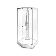 Задняя панель душевого уголка IDO Showerama 8-5 80x90 профиль белый стекло прозрачное