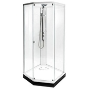 Передняя панель душевой кабины IDO Showerama 8-5 4985011992 90x90 профиль серебристый, прозрачное стекло, серебристая фронтальная панель