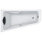 Акриловая ванна Jacob Delafon Odeon up E60651-00 160x90 см на каркасе, с черной подушкой и хромированными ручками левая