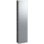 Шкаф-пенал Keramag ICon XS высокий с полочками и зеркалом, 280х1200х140 мм платина глянец лак