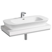 Столешница для раковины Keramag Silk 1000x100x470 мм, отверстие для сифона в центре белый глянец