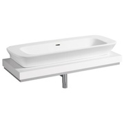 Столешница для раковины Keramag Silk 1200x100x470 мм, отверстие для сифона в центре белый глянец