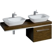 Столешница для раковины Keramag Silk 1400x100x470 мм, отверстие для сифона слева и справа венге