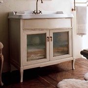 Тумба с раковиной Labor Legno Victoria HCLUX90+HPL90VPAT 82x52x81 см стекло патина