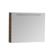 Зеркало-шкаф Laufen Alessi one 80x65 см 2 выдвижных ящика, euro розетка и выключатель, натуральный шпон