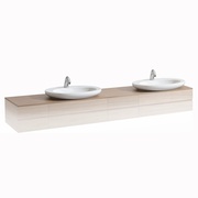 Столешница Laufen Alessi one 240x50 см с вырезом слева и справа, натуральный шпон