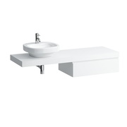 Столешница Laufen Case 160x52 см, 2 консоли, отверстие слева белый