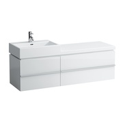 Тумба для раковины Laufen Case 149x45.5 см 4 ящика (полочка справа) белый глянец