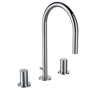 Смеситель для раковины Laufen Kartell на 3 отверстия, подвижный излив 166 мм, без донного клапана