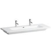 Раковина Laufen Living 130x48x15 см столешница двойная, без отверстия для смесителя