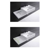 Раковина Laufen Living City 100x46 см столешница, с отверстием под смеситель, декорированная керамическая полочка слева