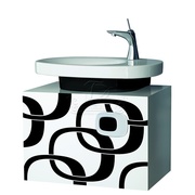 Тумба для раковины Laufen Mimo 4.3255.3.055.531.1 65x40 см белая с черными мотивами