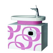 Тумба для раковины Laufen Mimo 4.3255.3.055.532.1 65x40 см белая с розовыми мотивами