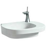 Раковина Laufen Mimo 8.1055.2.017.104.1 55x44x14 см с 1 отверстием для смесителя в центре, белая с черным