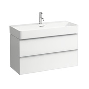 Тумба для раковины Laufen Space for Val 4.1020.2.160.100.1 93.5x41 см два ящика, компактный сифон, для раковины 8.1028.7 белый матовый