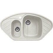 Мойка для кухни из искусственного камня Lemark LM-14 угловая, двухсекционная 94.5x49.5 серый