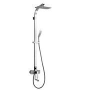 Душевая стойка Lemark Melange LM4962CW с фиксированной высотой штанги, поворотным изливом и верхней душевой лейкой "Тропический дождь"