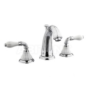 Смеситель для раковины Mestre Artica Porcelaine на 3 отверстия с белым фарфором, хром