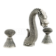 Смеситель для раковины Mestre Dragon на 3 отверстия, античное серебро