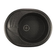 Мойка кухонная Mixline 46.5x57 см овальная с крылом слева черная