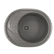 Мойка кухонная Mixline 46.5x57 см овальная с крылом слева темно-серая