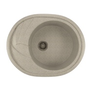 Мойка кухонная Mixline 46.5x57 см овальная с крылом слева серая