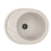 Мойка кухонная Mixline 46.5x57 см овальная с крылом слева белая