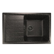 Мойка кухонная Mixline черная 49.5x75 см с крылом слева