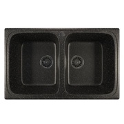 Мойка кухонная Mixline черная 50.5x77.5 см 2 чаши