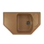 Мойка кухонная Mixline терракотовая 49x78 см крыло слева