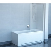 Шторка для ванны Ravak Chrome 7QL40100Z1 CVS1-80 L белый+стекло Transparent