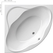 Акриловая ванна Ravak New Day C651000000 140x140 см белая