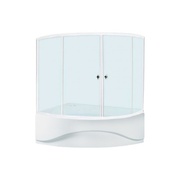 Шторка для ванны Riho Scandic Neo 150 трехстворчатая, прозрачное стекло