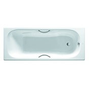 Чугунная ванна Roca Malibu 160x75 см противоскользящее покрытие, с отверстиями, но без ручек