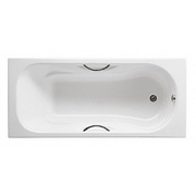 Чугунная ванна Roca Malibu 2315G000R 150x75 с отверстиями под ручки, антискользящее покрытие