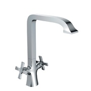 Смеситель для кухни Rossinka Z Z02-70U двуручный, с высоким поворотным изливом 26 cм