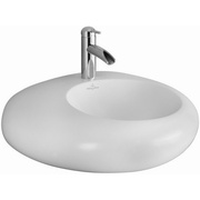 Раковина Villeroy & Boch Pure stone без перелива на 1 отверстие под смеситель, белая с антигрязевым покрытием