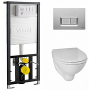 Комплект Vitra Arkitekt 9004B003-7206 4 в 1 инсталляция + унитаз безободковый + сиденье микролифт + кнопка смыва