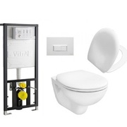 Комплект Vitra Arkitekt 9005B003-7210 унитаз + инсталляция + крышка-сиденье + клавиша белая
