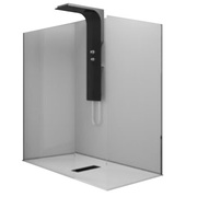 Душевая кабина VitrA Enjoy 170x75 см, низкий поддон, серый, передние и боковые панели без двери