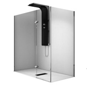 Душевая кабина VitrA Enjoy 170x75 см, низкий поддон, серый, передние панели с дверью